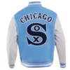 Chicago white sox retro classic wool leather varsity jacket blue white 5