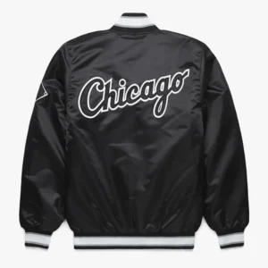 Chicago white sox satin black bomber jacket