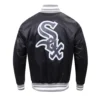 Chicago white sox script tail mens satin jacket black 2
