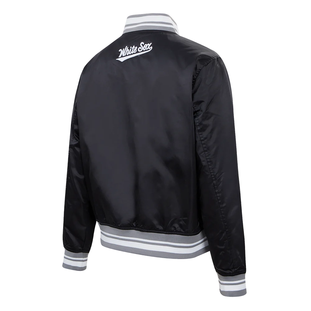 Chicago white sox script tail satin varsity jacket black 4