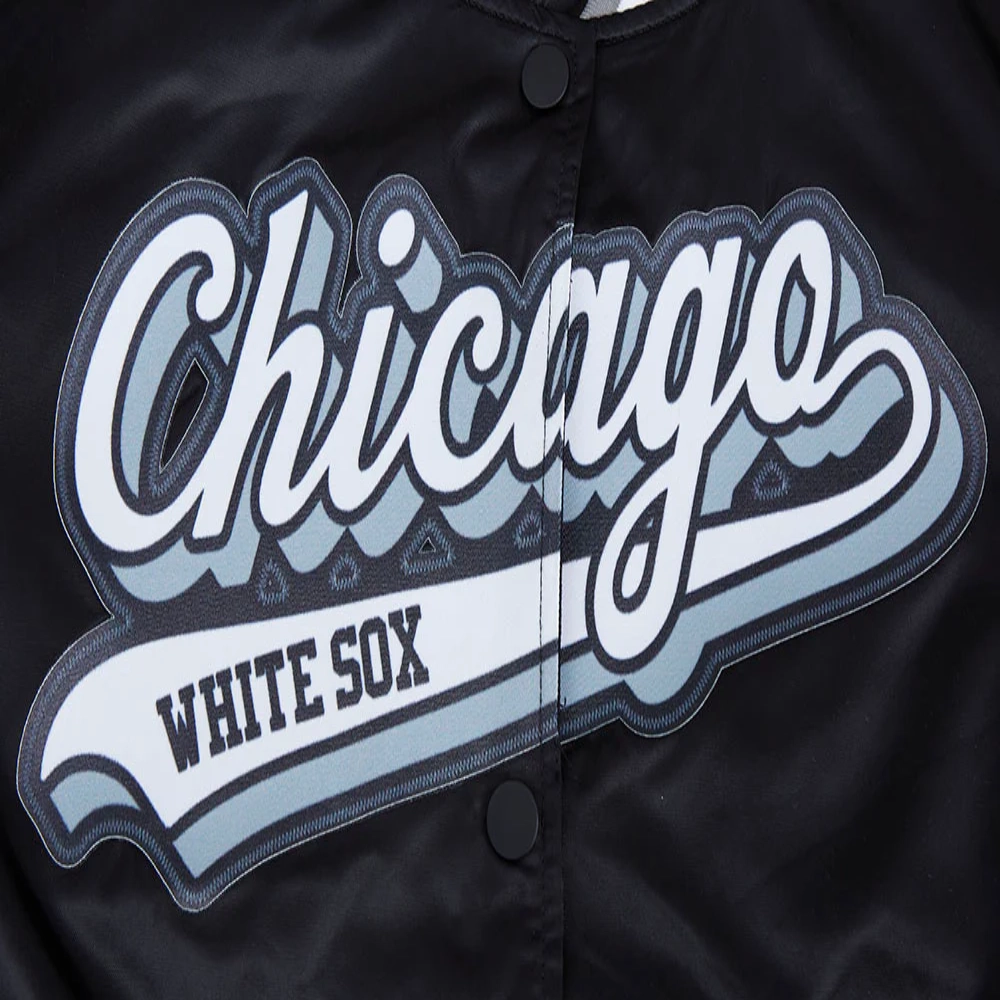 Chicago white sox script tail satin varsity jacket black 5