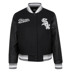 Chicago white sox script tail wool leather varsity jacket 2