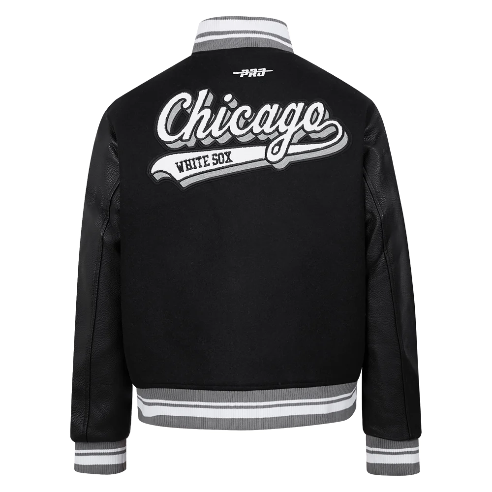 Chicago white sox script tail wool leather varsity jacket 4