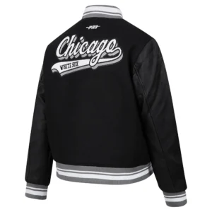 Chicago white sox script tail wool leather varsity jacket 5
