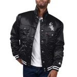 Chicago White Sox Satin Trucker Black Jacket