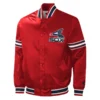 Chicago white sox slider full snap satin varsity jacket red 4