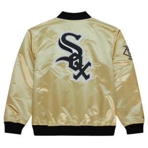 Chicago white sox team og 20 full zip satin varsity jacket gold 2