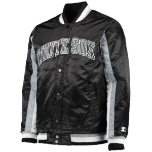 Chicago white sox the ace satin varsity jacket black 2