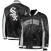 Chicago white sox the ace satin varsity jacket black 3