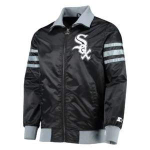 Chicago white sox the captain ii satin varsity jacket black 1