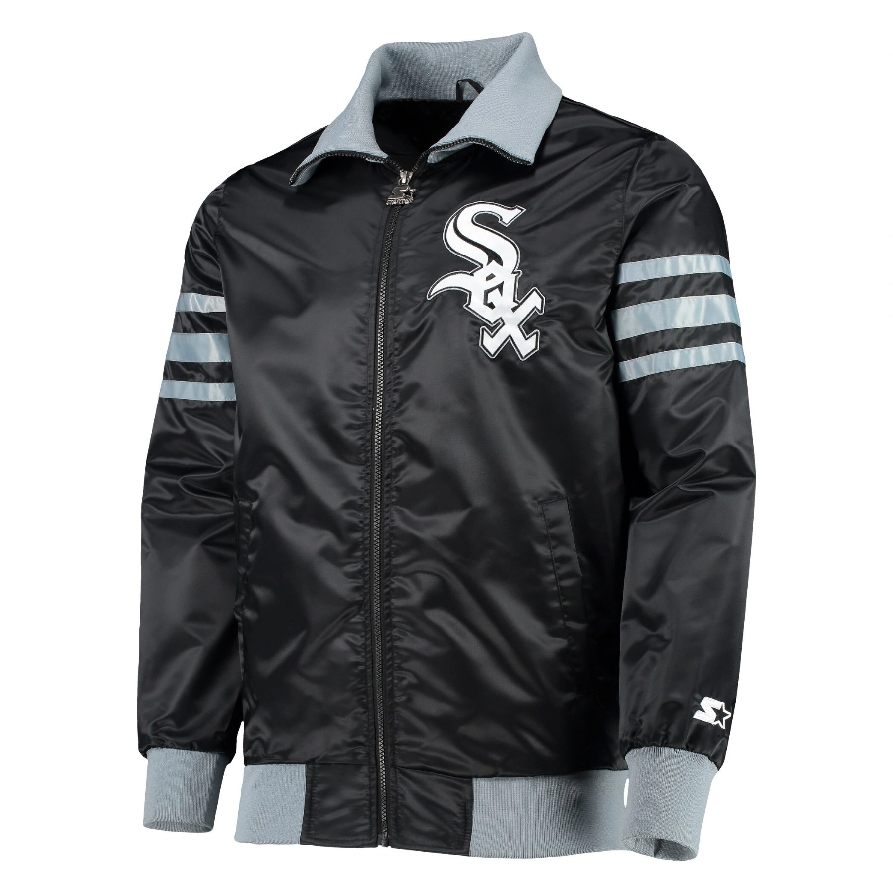 Chicago white sox the captain ii satin varsity jacket black 1