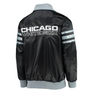 Chicago white sox the captain ii satin varsity jacket black 2