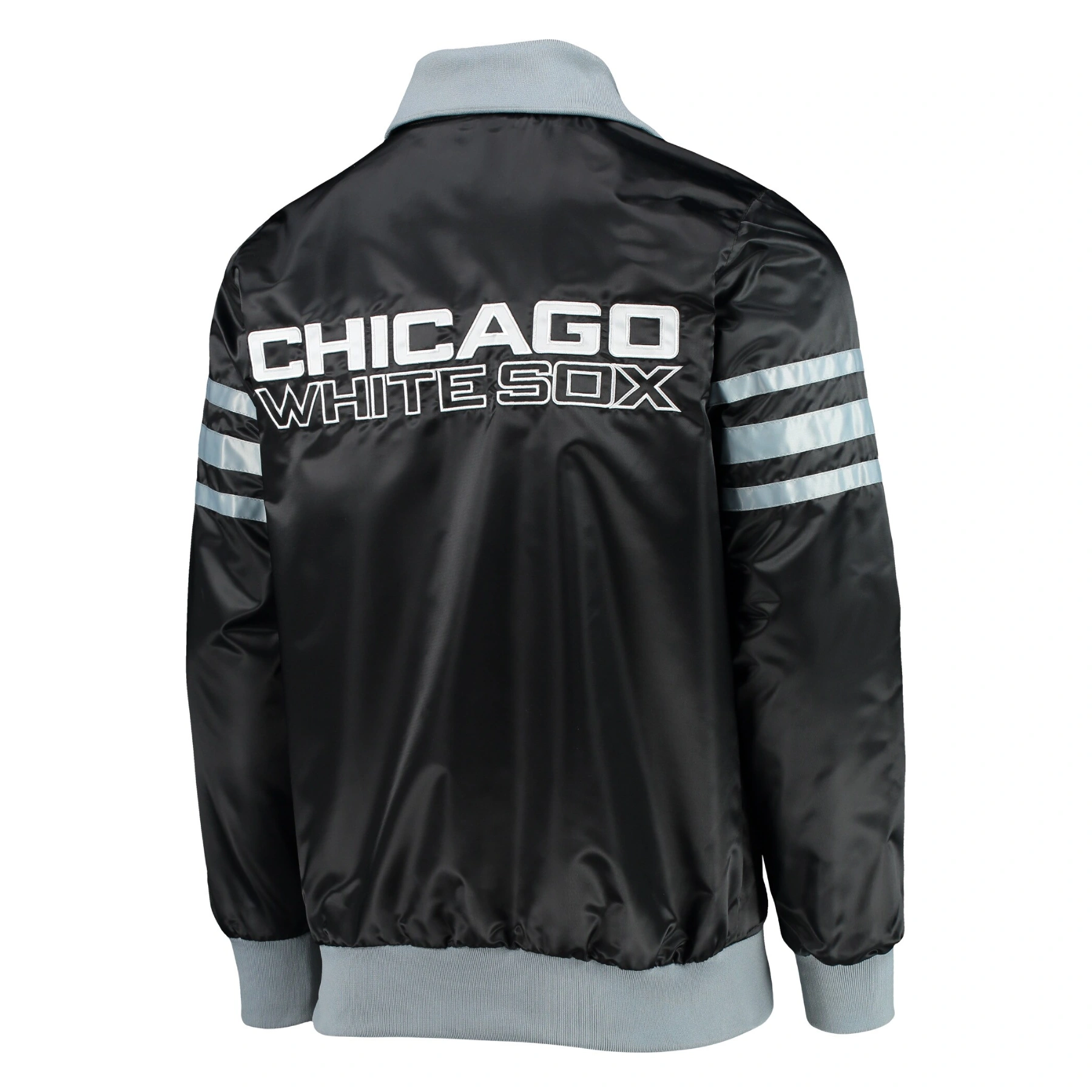Chicago white sox the captain ii satin varsity jacket black 2
