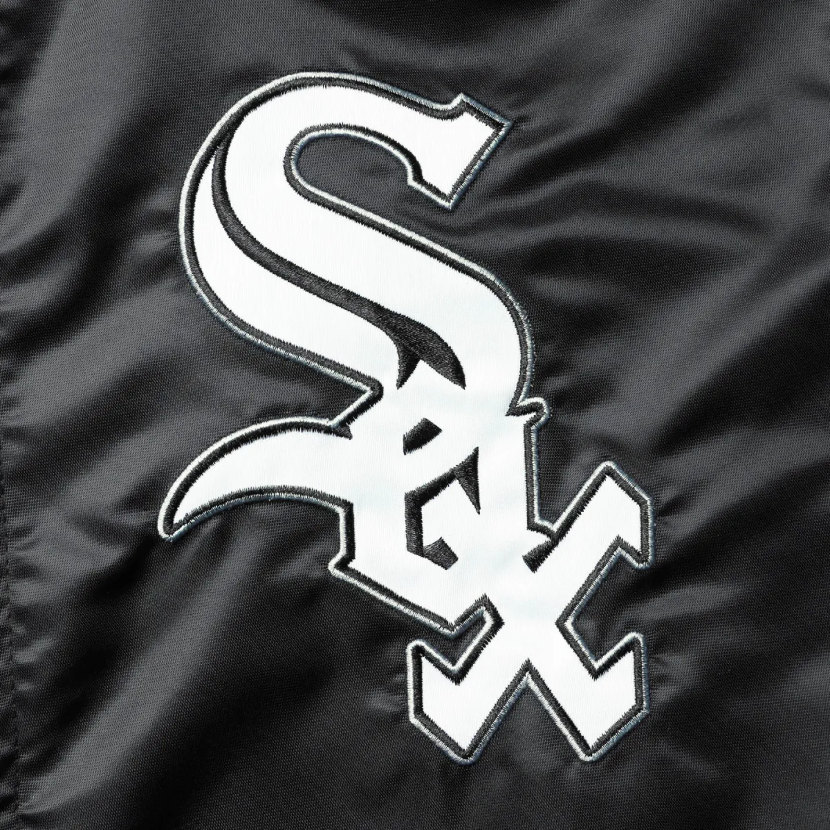 Chicago white sox the captain ii satin varsity jacket black 3