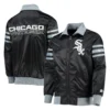 Chicago white sox the captain ii satin varsity jacket black 4