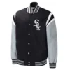 Chicago white sox title holder full snap varsity jacket black grey 1