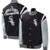 Chicago white sox title holder full snap varsity jacket black grey