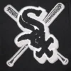 Chicago white sox womens mashup wool leather varsity jacket black 4 1