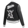 Chicago white sox womens mashup wool leather varsity jacket black 5 1