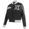 Chicago white sox womens mashup wool leather varsity jacket black 7 1