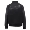 Chicago white sox womens triple black wool leather varsity jacket 4 1