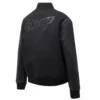 Chicago white sox womens triple black wool leather varsity jacket 5 1
