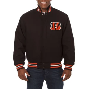 Cincinnati bengals handmade wool jacket black 1