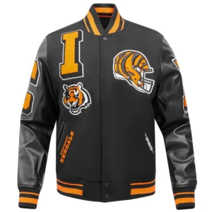 Cincinnati bengals mashup rib wool varsity jacket black