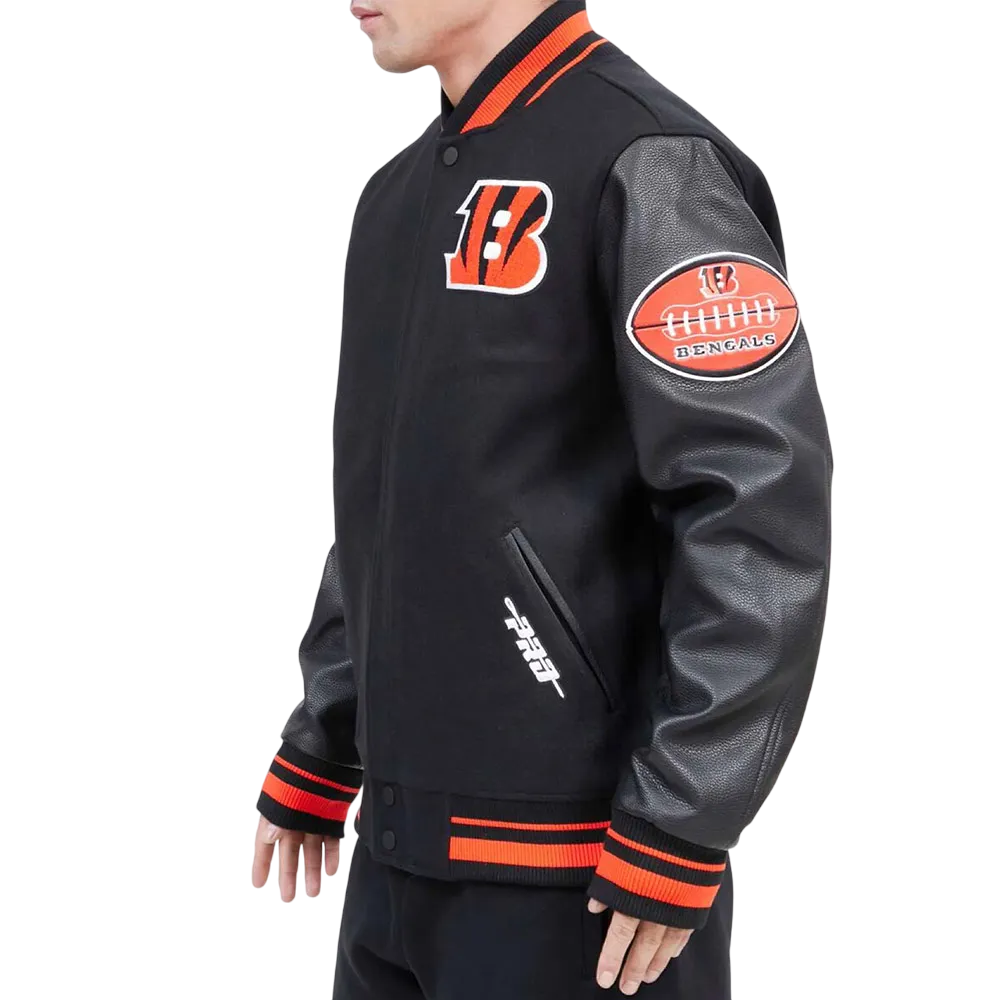 Cincinnati bengals mashup wool leather jacket