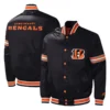 Cincinnati bengals midfield full snap satin varsity jacket black 3