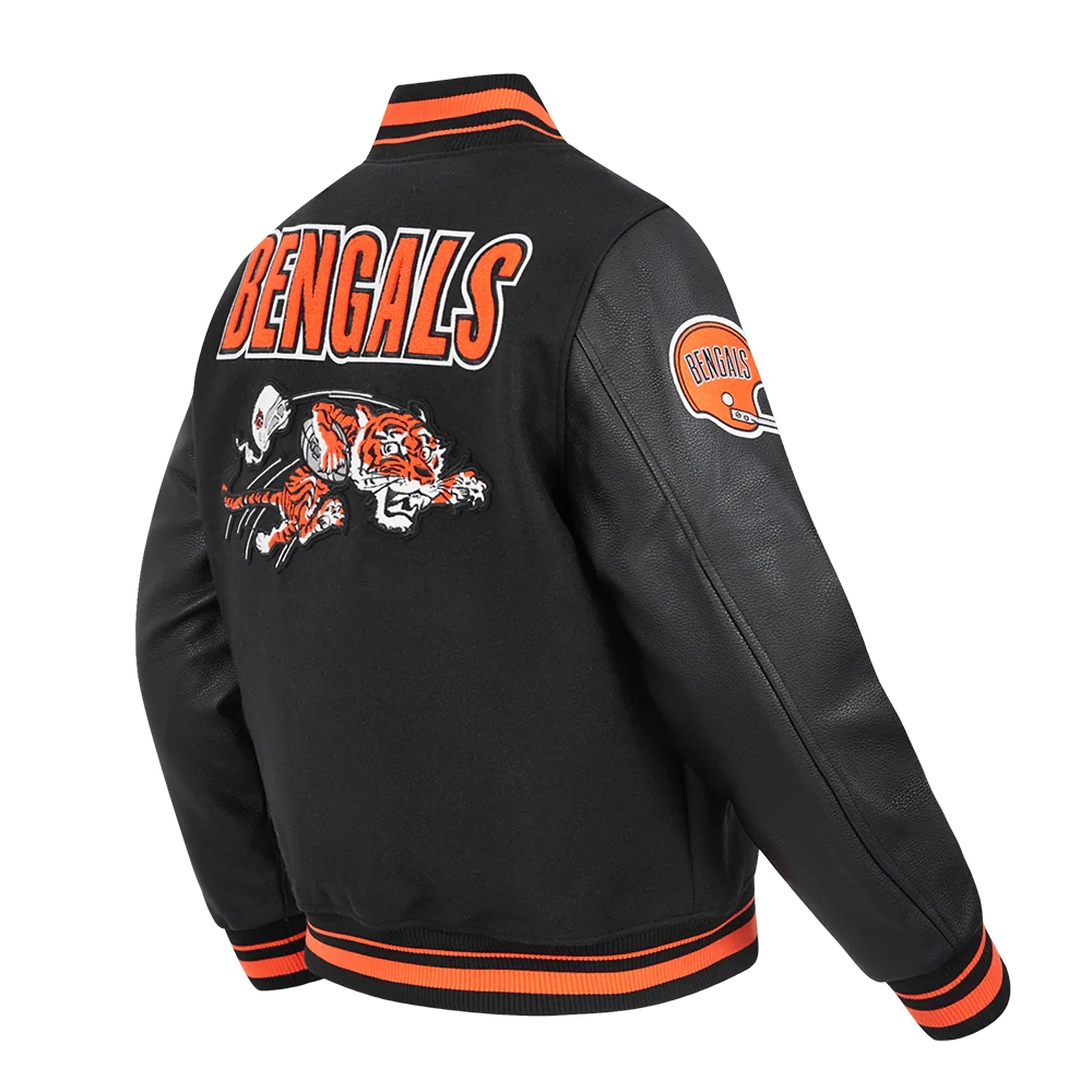 Cincinnati bengals retro classic black varsity jacket