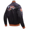 Cincinnati bengals retro classic full snap satin varsity jacket black 4