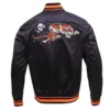 Cincinnati bengals retro classic full snap satin varsity jacket black 5