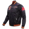 Cincinnati bengals retro classic full snap satin varsity jacket black 6