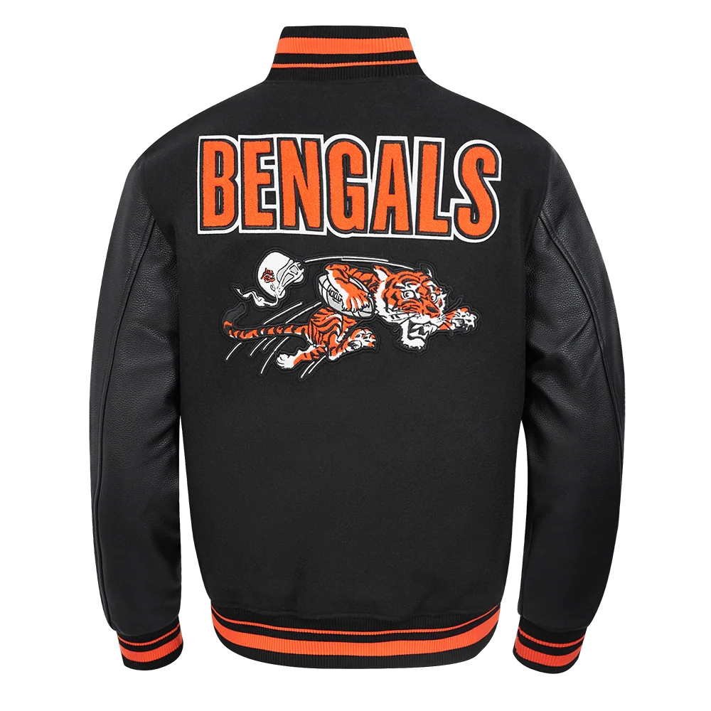 Cincinnati bengals retro classic wool leather jacket