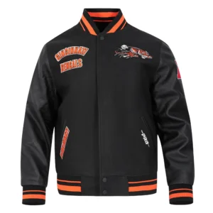 Cincinnati bengals retro classic wool leather varsity jacket