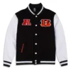 Cincinnati bengals third down full snap varsity jacket black white 1