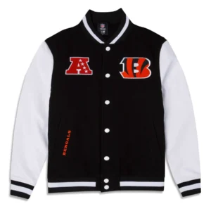 Cincinnati bengals third down full snap varsity jacket black white 1