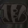 Cincinnati bengals tonal full leather bomber jacket black 3