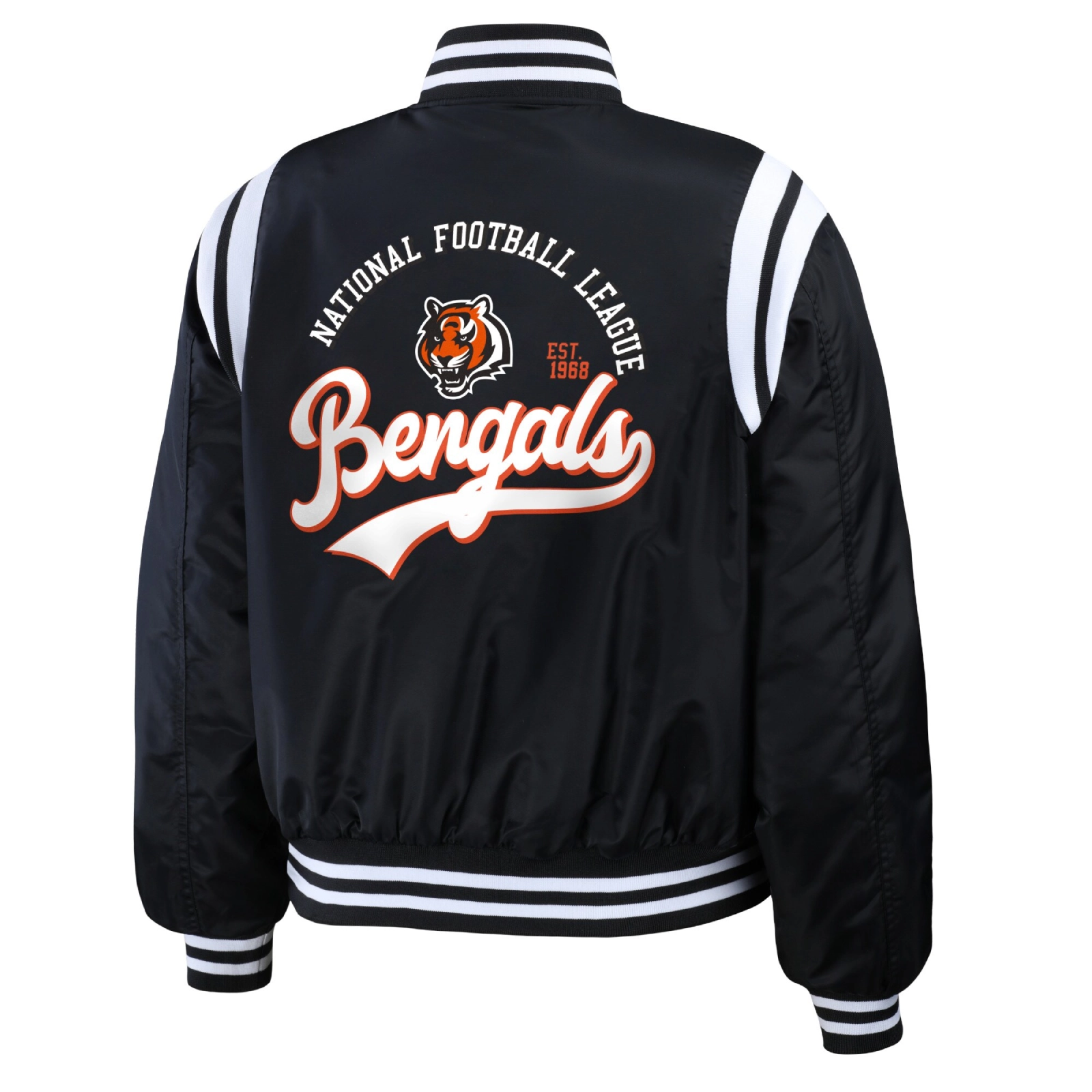Cincinnati bengals wear by erin andrews womens bomber jacket black 2