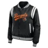 Cincinnati bengals womens full zip bomber varsity jacket black 1 1