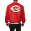 Cincinnati reds full real leather varsity jacket red 2