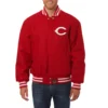 Cincinnati reds handcrafted logo wool jacket red 1