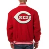 Cincinnati reds handcrafted logo wool jacket red 2
