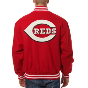Cincinnati reds handcrafted logo wool jacket red 2
