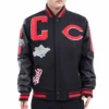 Cincinnati reds mashup full snap satin varsity jacket black 1