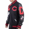Cincinnati reds mashup full snap satin varsity jacket black 4