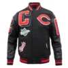 Cincinnati reds mashup wool leather varsity jacket black 1 1