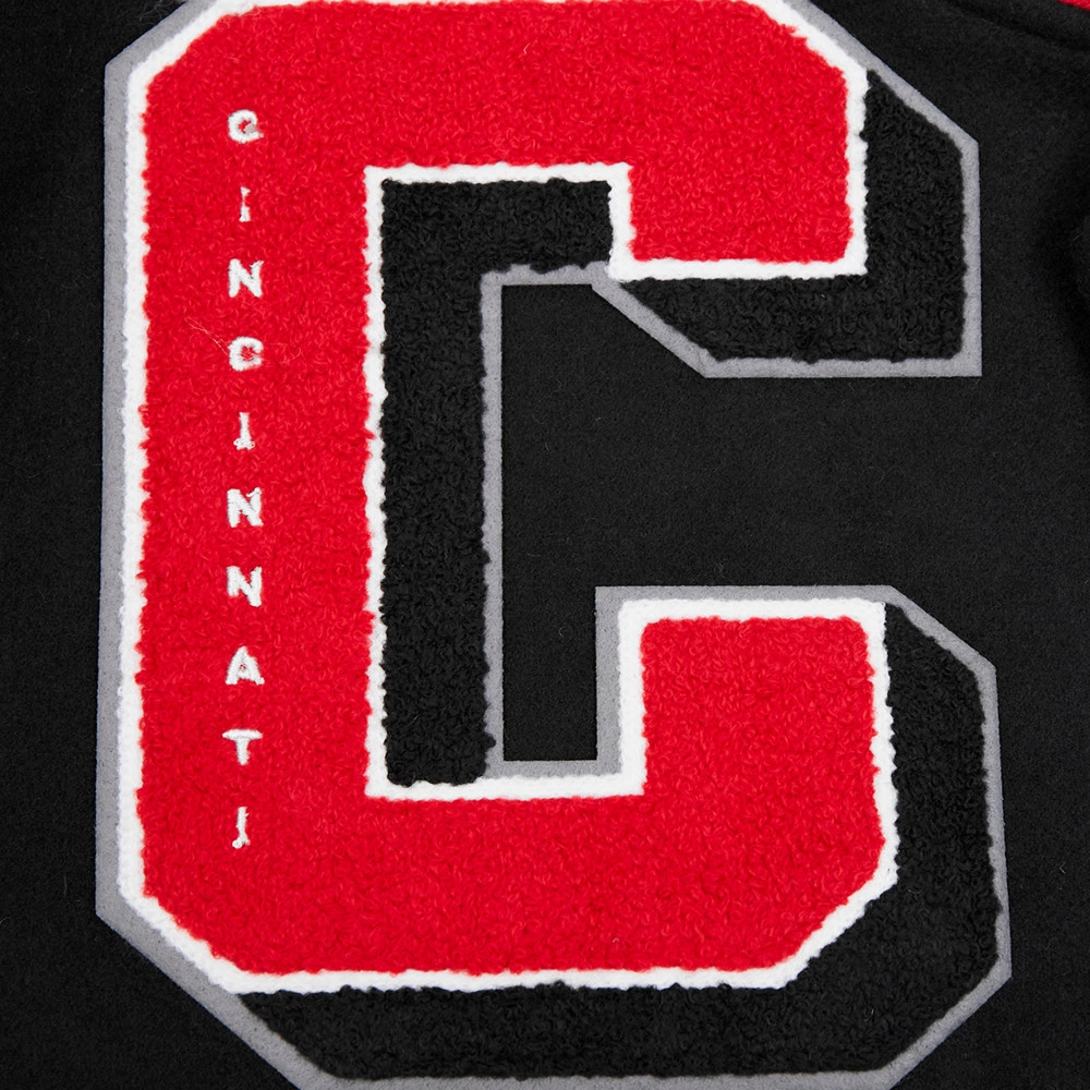 Cincinnati reds mashup wool leather varsity jacket black 2 1