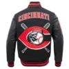 Cincinnati reds mashup wool leather varsity jacket black 4 1